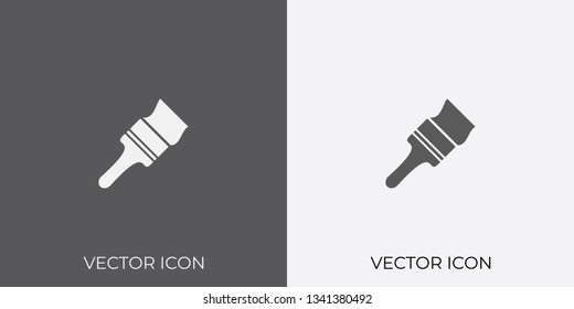Light & Dark Gray Icon of Paint Brush For Mobile, Software & App.. Eps. 10.