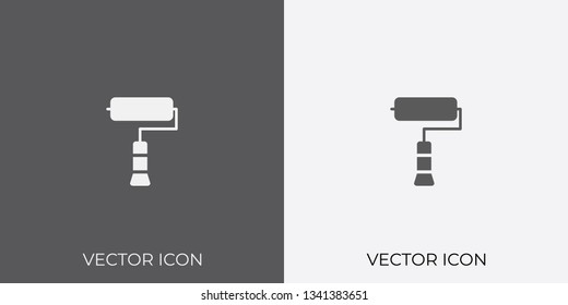 Light & Dark Gray Icon of Paint Brush For Mobile, Software & App.. Eps. 10.
