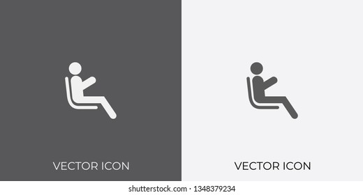 Light & Dark Gray Icon of Passenger For Mobile, Software & App.. Eps. 10. - Vector