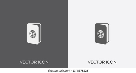 Light & Dark Gray Icon of Passport For Mobile, Software & App.. Eps. 10. - Vector