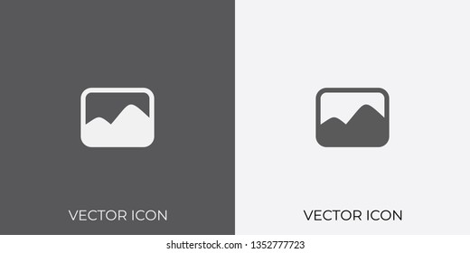 Light & Dark Gray Icon of Photo For Mobile, Software & App. Eps. 10. - Vector