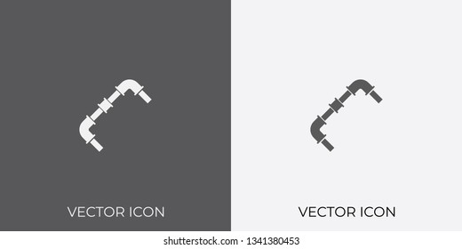 Light & Dark Gray Icon of Pipe For Mobile, Software & App.. Eps. 10.