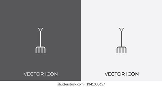 Light & Dark Gray Icon of Pitch Fork For Mobile, Software & App.. Eps. 10.