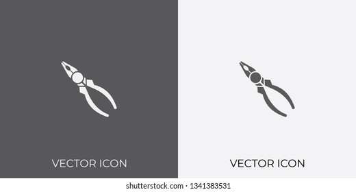 Light & Dark Gray Icon of Pliers For Mobile, Software & App.. Eps. 10.