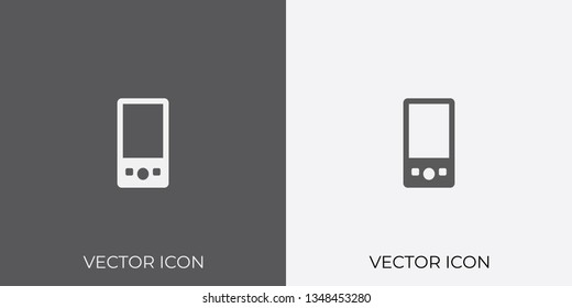Light & Dark Gray Icon of Portable Media Player For Mobile, Software & App. Eps. 10. - Vector