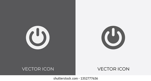 Light & Dark Gray Icon of Power Button For Mobile, Software & App. Eps. 10. - Vector