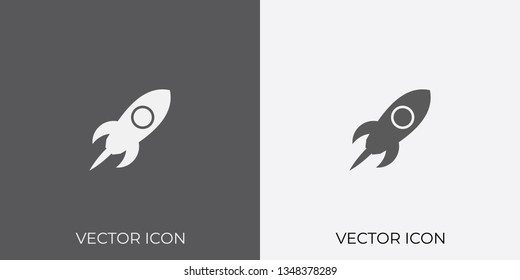 Light & Dark Gray Icon of Rocket For Mobile, Software & App.. Eps. 10. - Vector