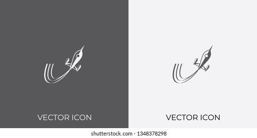 Light & Dark Gray Icon of Rocket For Mobile, Software & App.. Eps. 10. - Vector