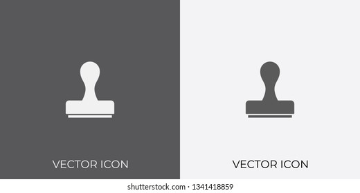 Light & Dark Gray Icon of Rubber Stamp For Mobile, Software & App.. Eps. 10.
