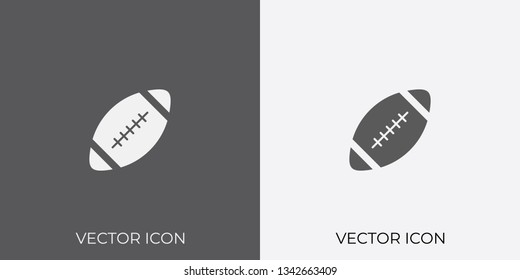 Light & Dark Gray Icon of Rugby Ball For Mobile, Software & App.. Eps. 10.