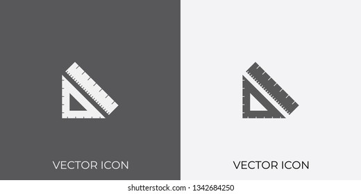Light & Dark Gray Icon of Ruler For Mobile, Software & App.. Eps. 10.