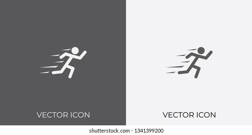 Light & Dark Gray Icon of Runner For Mobile, Software & App.. Eps. 10.