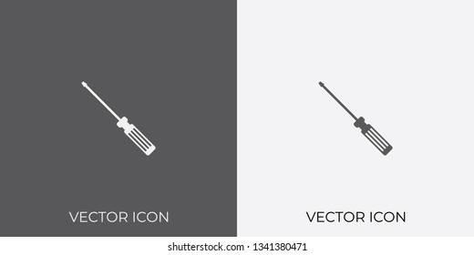 Light & Dark Gray Icon of Screw Driver For Mobile, Software & App.. Eps. 10.