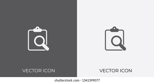 Light & Dark Gray Icon of Search Document For Mobile, Software & App.. Eps. 10.