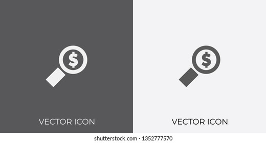 Light & Dark Gray Icon of Search For Mobile, Software & App. Eps. 10. - Vector