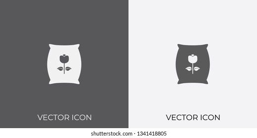 Light & Dark Gray Icon of Seed Sack For Mobile, Software & App.. Eps. 10.