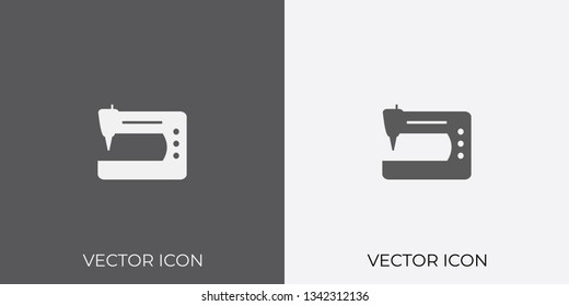 Light & Dark Gray Icon of Sewing Machine For Mobile, Software & App.. Eps. 10.