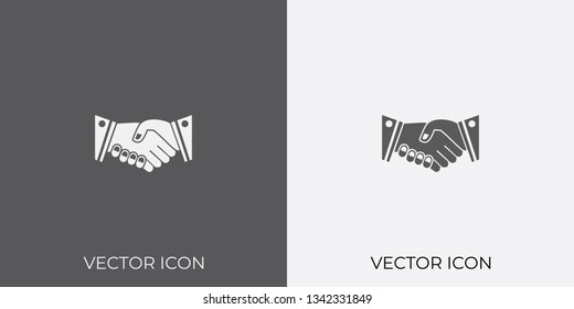 Light & Dark Gray Icon of Shake Hands For Mobile, Software & App.. Eps. 10.