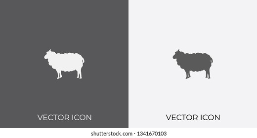 Light & Dark Gray Icon of Sheep For Mobile, Software & App.. Eps. 10.