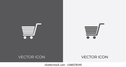 Light & Dark Gray Icon of Shopping Cart For Mobile, Software & App.. Eps. 10. - Vector