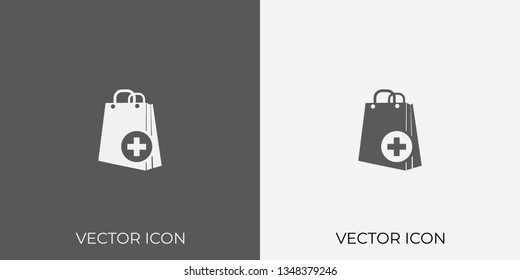 Light & Dark Gray Icon of Shopping Bag For Mobile, Software & App. Eps. 10. - Vector