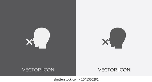 Light & Dark Gray Icon of Silent For Mobile, Software & App.. Eps. 10.