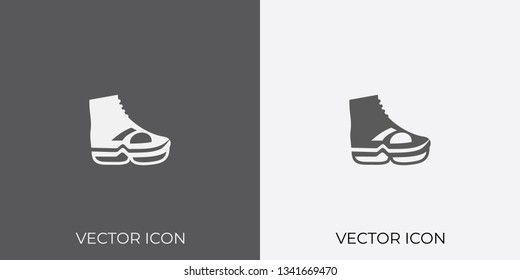Light & Dark Gray Icon of Skate Shoes For Mobile, Software & App.. Eps. 10.
