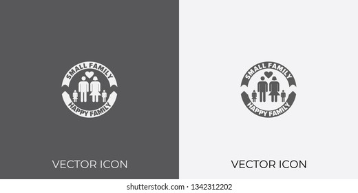 Light & Dark Gray Icon of Small Family For Mobile, Software & App.. Eps. 10.