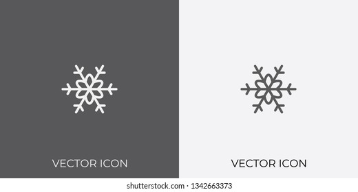 Light & Dark Gray Icon of Snowflake For Mobile, Software & App.. Eps. 10.
