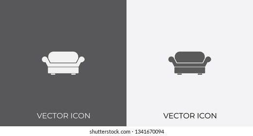 Light & Dark Gray Icon of Sofa For Mobile, Software & App.. Eps. 10.