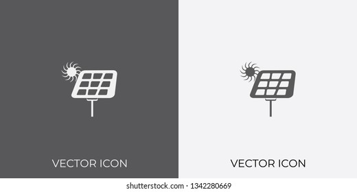 Light & Dark Gray Icon of Solar Panel For Mobile, Software & App.. Eps. 10.
