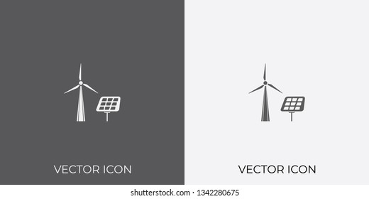 Light & Dark Gray Icon of Solar Panel For Mobile, Software & App.. Eps. 10.