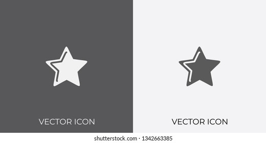 Light & Dark Gray Icon of Star For Mobile, Software & App.. Eps. 10.