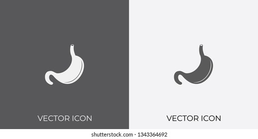 Light & Dark Gray Icon of Stomach For Mobile, Software & App.. Eps. 10. - Vector