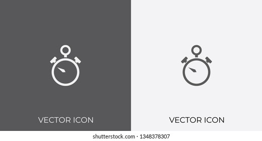 Light & Dark Gray Icon of Stopwatch For Mobile, Software & App. Eps. 10. - Vector