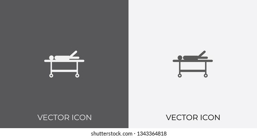 Light & Dark Gray Icon of Stretcher For Mobile, Software & App.. Eps. 10. - Vector