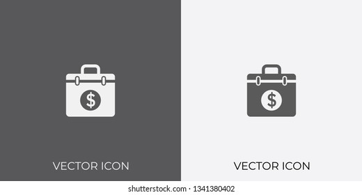 Light & Dark Gray Icon of Suitcase For Mobile, Software & App.. Eps. 10.