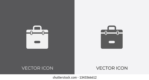 Light & Dark Gray Icon of Suitcase For Mobile, Software & App.. Eps. 10. - Vector