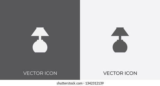 Light & Dark Gray Icon of Table Lamp For Mobile, Software & App.. Eps. 10.