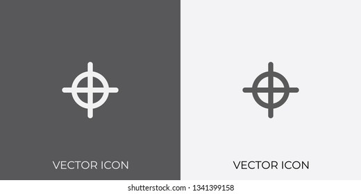 Light & Dark Gray Icon of Target For Mobile, Software & App.. Eps. 10.