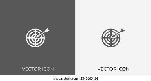 Light & Dark Gray Icon of Target or Bulls Eye For Mobile, Software & App.. Eps. 10.