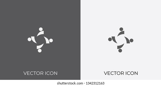 Light & Dark Gray Icon of Team For Mobile, Software & App.. Eps. 10.