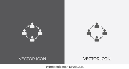 Light & Dark Gray Icon of Team For Mobile, Software & App.. Eps. 10.