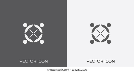 Light & Dark Gray Icon of Team For Mobile, Software & App.. Eps. 10.