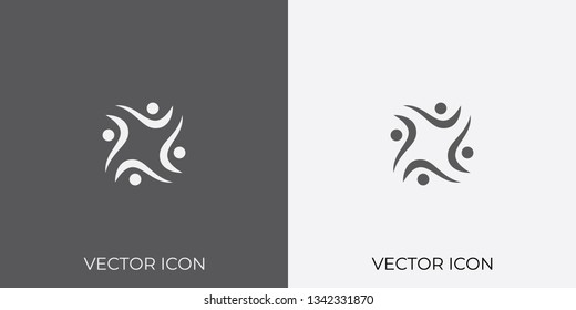 Light & Dark Gray Icon of Team For Mobile, Software & App.. Eps. 10.