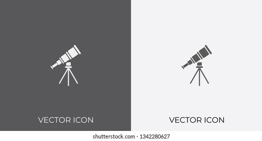 Light & Dark Gray Icon of Telescope For Mobile, Software & App.. Eps. 10.