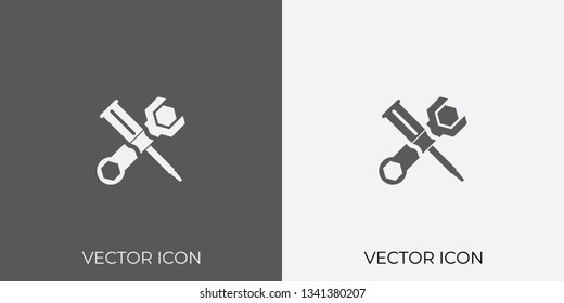 Light & Dark Gray Icon of Tools For Mobile, Software & App.. Eps. 10.