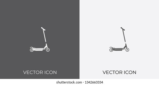 Light & Dark Gray Icon of Toy Scooter For Mobile, Software & App.. Eps. 10.