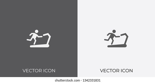 Light & Dark Gray Icon of Treadmill For Mobile, Software & App.. Eps. 10.