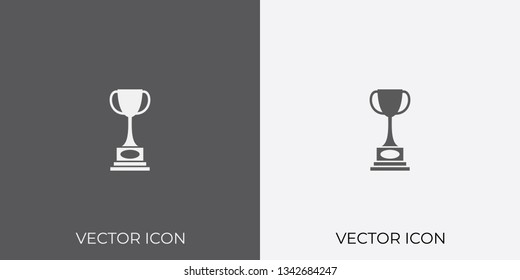 Light & Dark Gray Icon of Trophy For Mobile, Software & App.. Eps. 10.